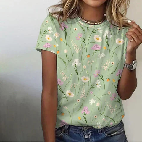 Zelda - T-Shirt mit Blumenmuster