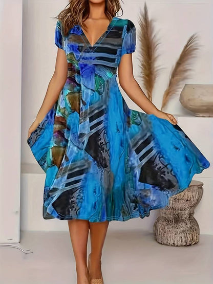 Adaline - Sommerliches Boho Kleid mit V-Ausschnitt