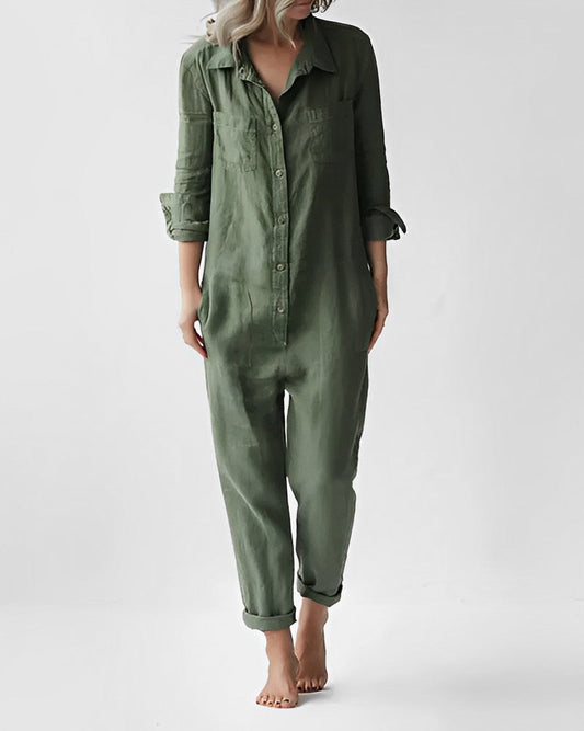 Tanya - Stylischer grüner Jumpsuit