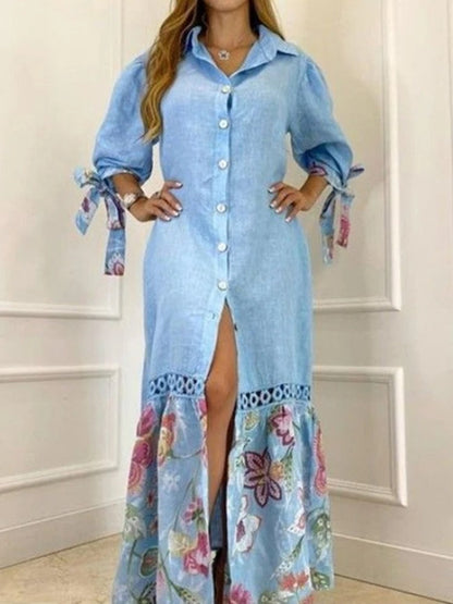 Zarina - Elegantes Sommerkleid mit Laternenärmeln