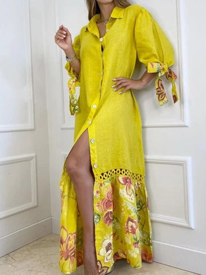 Zarina - Elegantes Sommerkleid mit Laternenärmeln