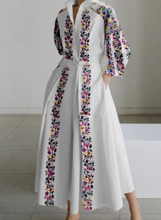 Abish - Vintage Baumwoll-Leinen-Kleid
