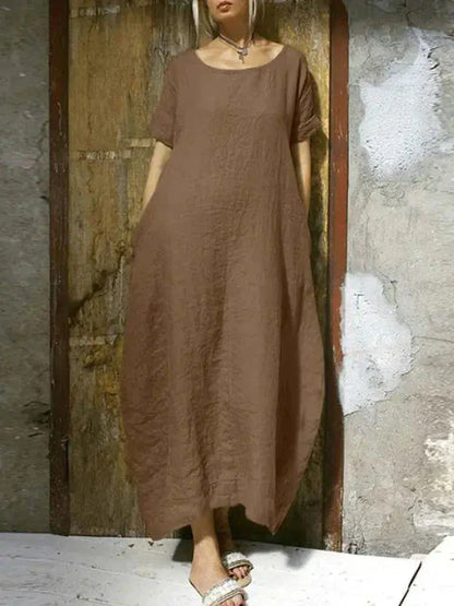 WINONA - Übergroßes Kleid aus Baumwolle und Leinen