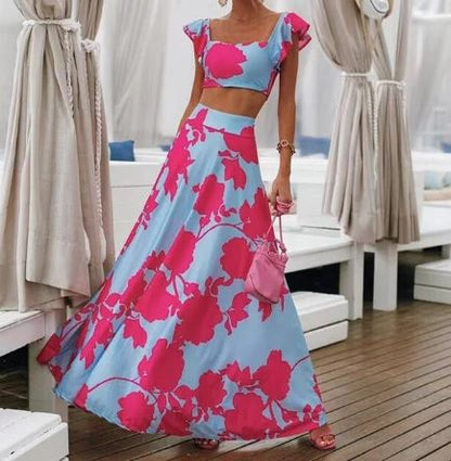 Kiara - Sexy zweiteiliges Sommerkleid mit Boho-Print