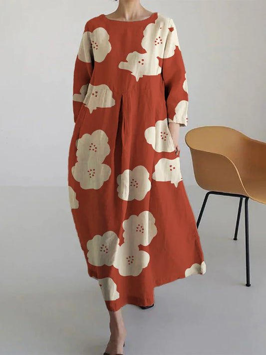 Marce - Lässiges, schlichtes Kleid mit Blumendruck für Damen